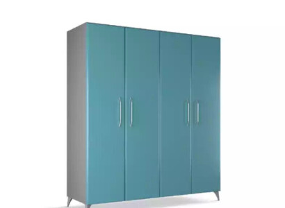 Wardrobe Bedroom Wood Wardrobe Modern Clothes cupboards Blue